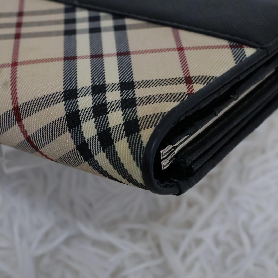 バーバリー　長財布　ブラック　ノバチェック