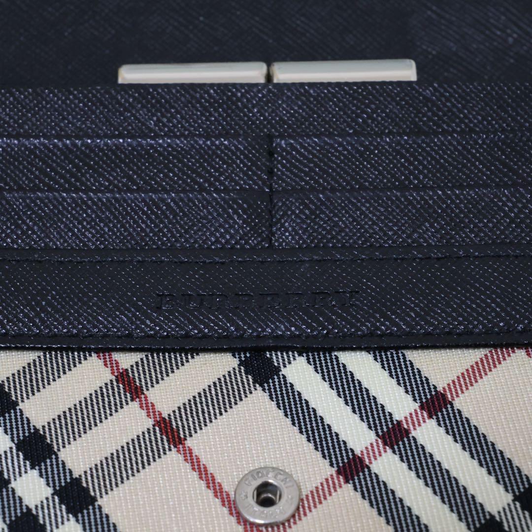バーバリー　長財布　ブラック　ノバチェック