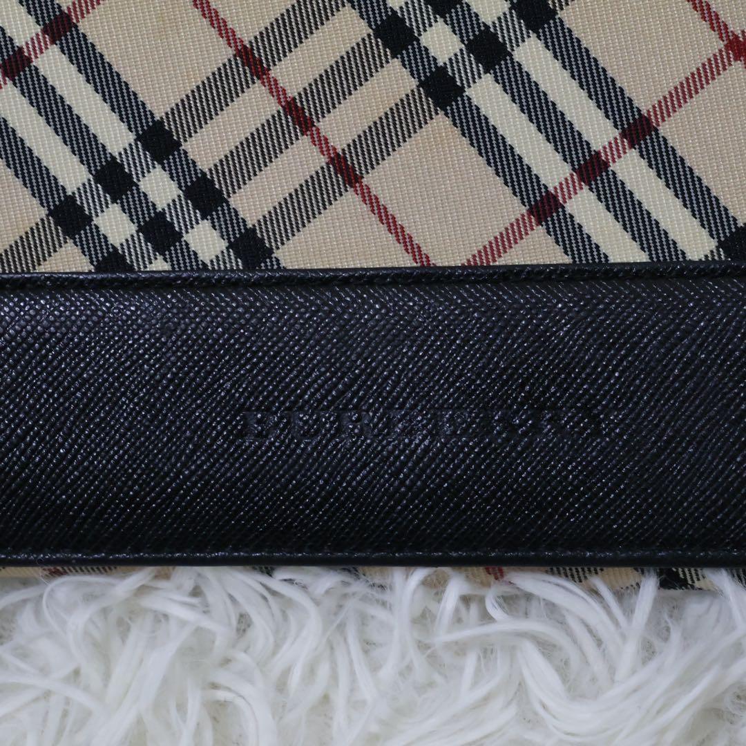バーバリー　長財布　ブラック　ノバチェック