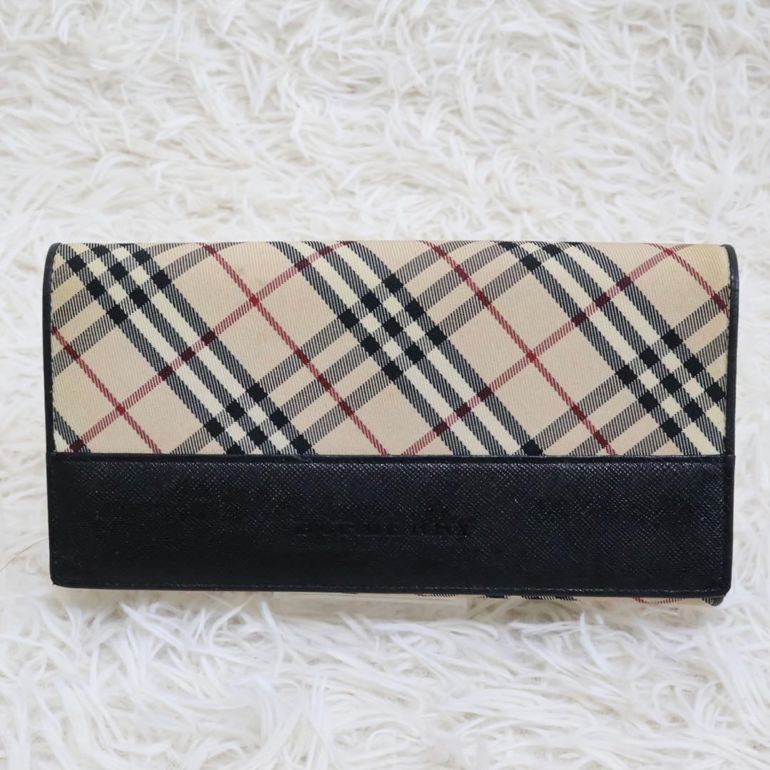バーバリー　長財布　ブラック　ノバチェック