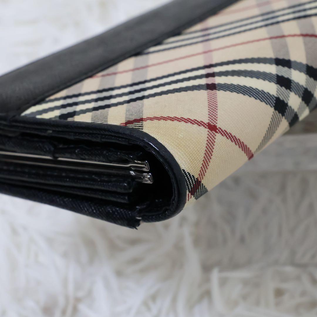バーバリー　長財布　ブラック　ノバチェック
