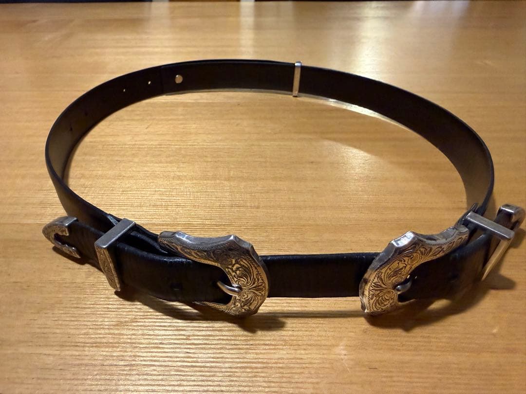 TOGA PULLA ダブルバックルベルト　ブラック