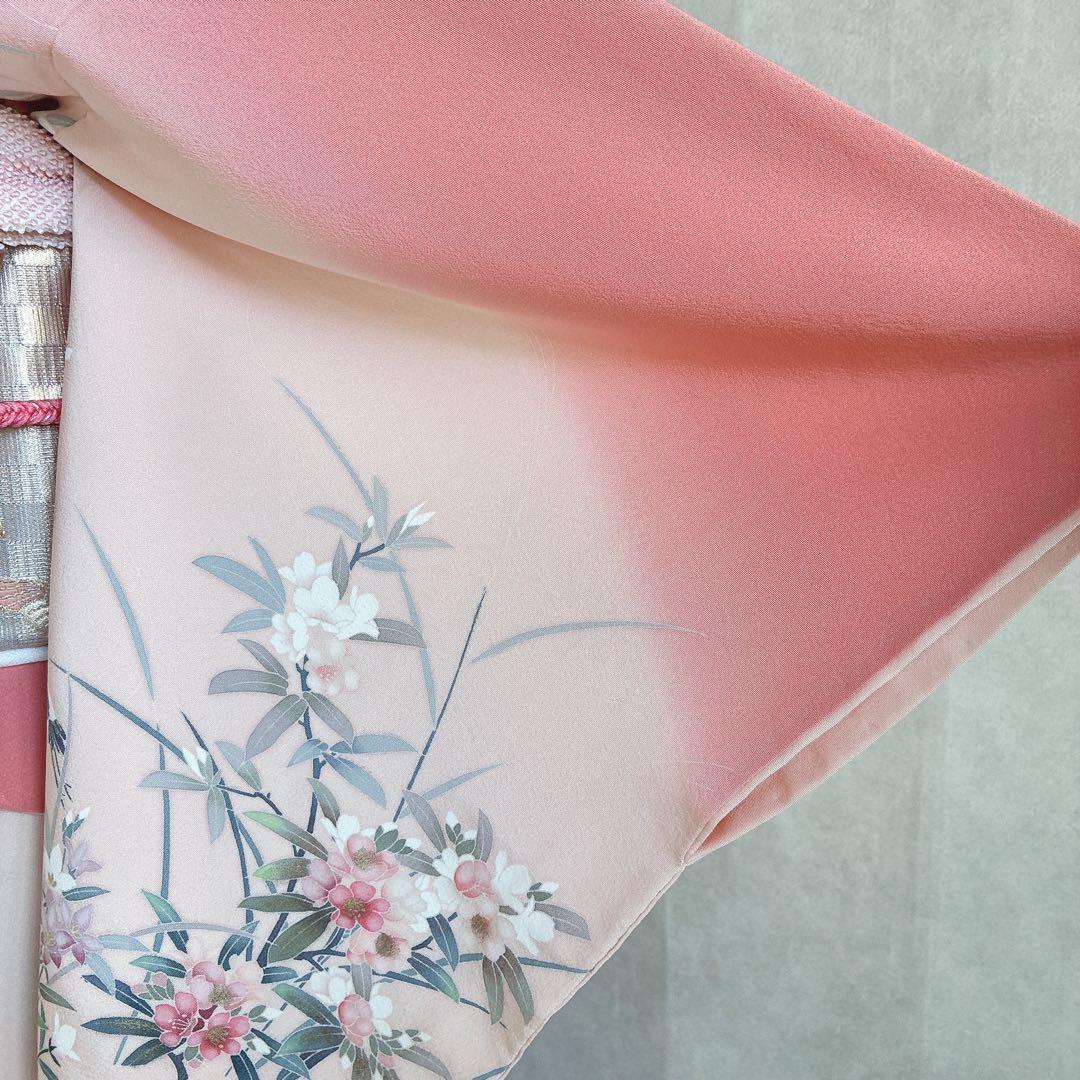 訪問着　フルセット　着物　正絹　入学式　友禅　スモールサイズ　Sサイズ　鶴　G4