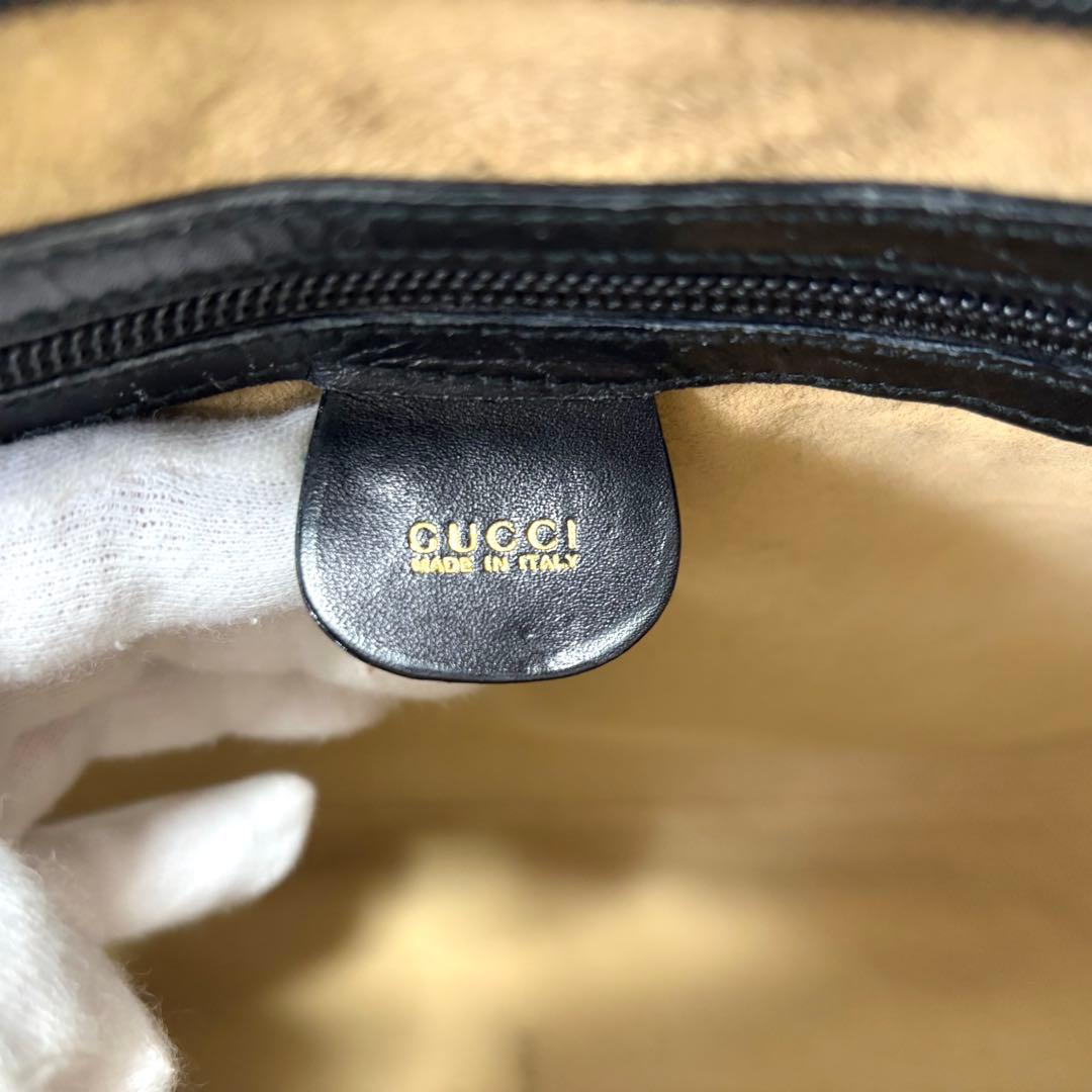 GUCCI グッチ キャンバス GG柄 シマ 黒 トートバッグ ビジネス 肩掛け