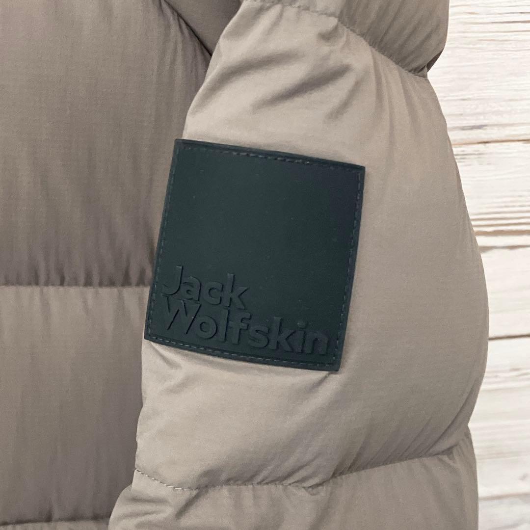 美品 ジャックウルフスキン ダウンジャケット ナイロン グレージュ L