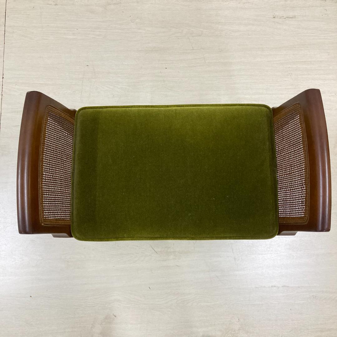 【マルニ】地中海　エントランスチェア　ベンチ　椅子　スツール　モケットグリーン