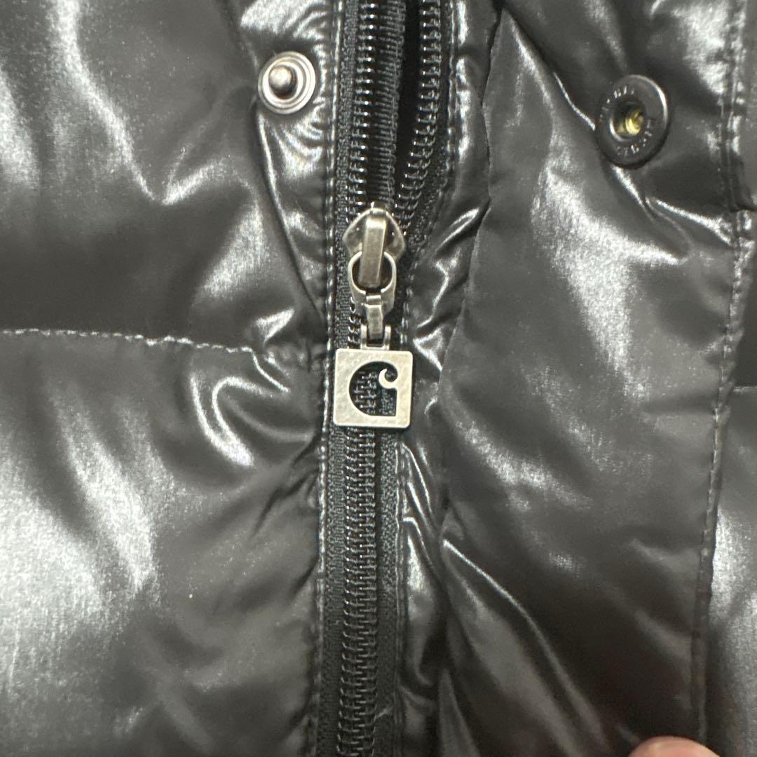 カーハート　光沢　ファー　ダウンジャケット　SOFILETA ブラック