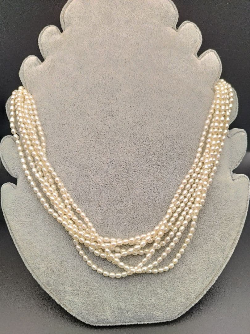淡水パールネックレス ライス ポテト 照りカジュアル フォーマル シルバー925