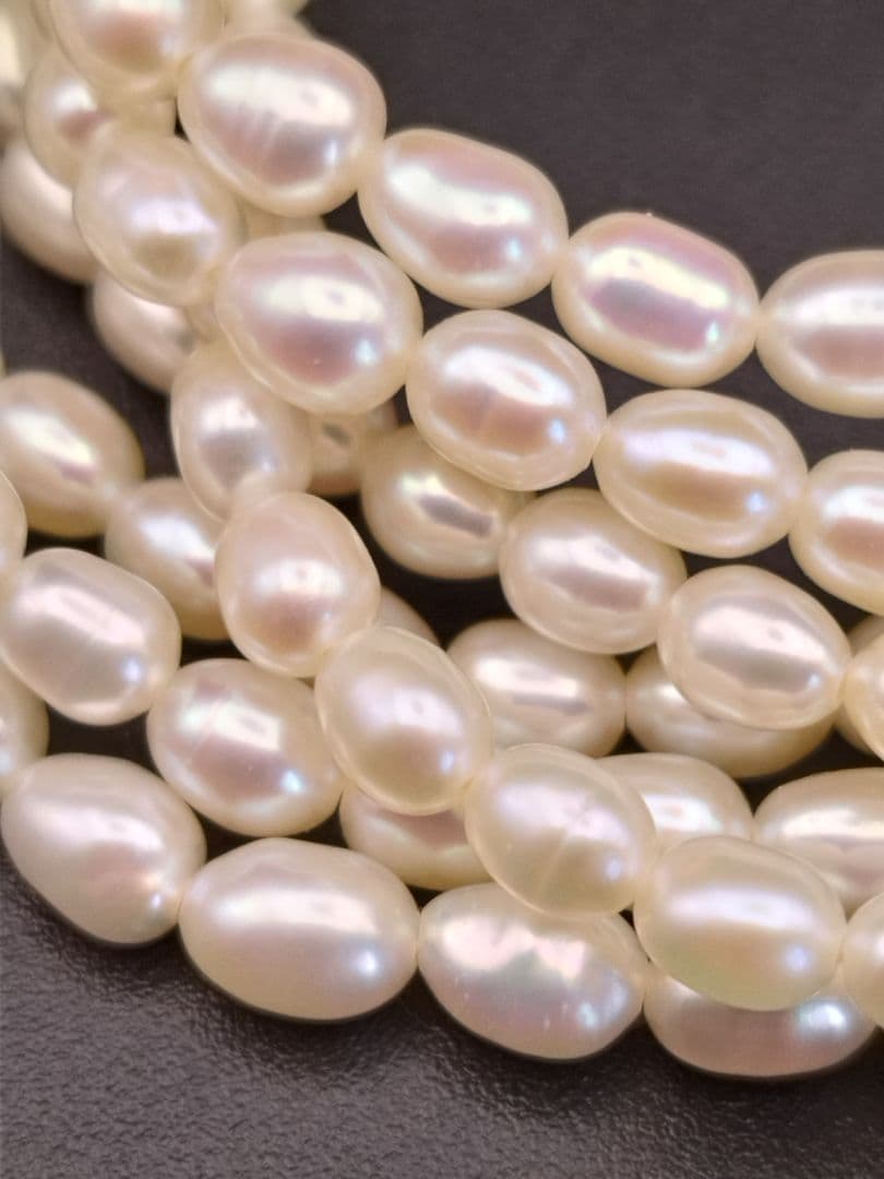 淡水パールネックレス ライス ポテト 照りカジュアル フォーマル シルバー925