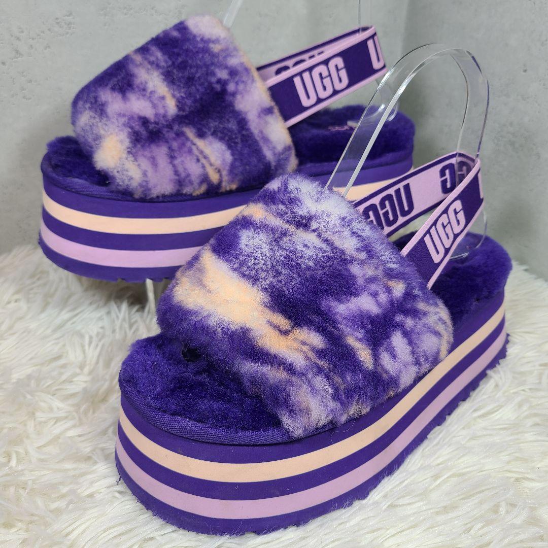 【アグ】Disco Marble Slide ヴァイオレットナイト　厚底サンダル