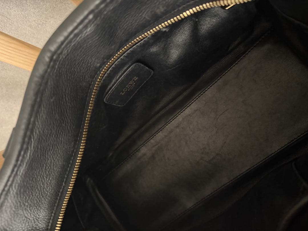 LOEWE アマソナ28 黒ブラック美品鑑定済み中古ボストンゴールドロエベ