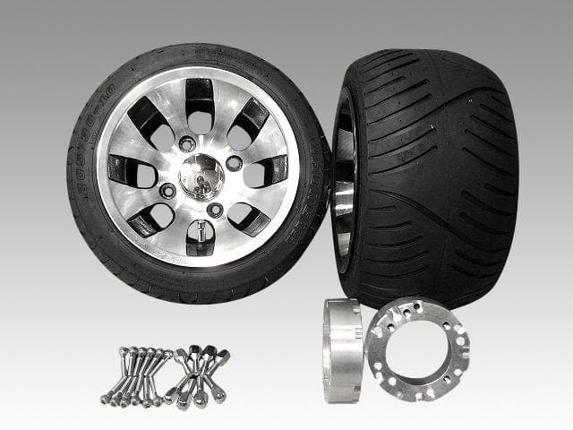 ホンダジャイロ ツートン アルミホイール扁平タイヤ＆スペーサー40ｍｍセット