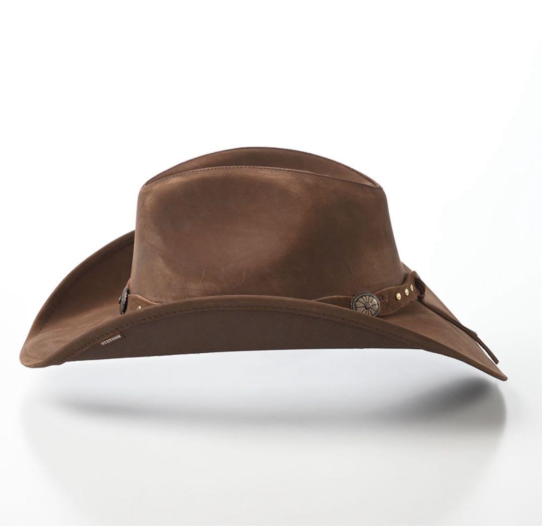 【希少】STETSON ステットソン カウボーイハット レザー製 廃盤モデル