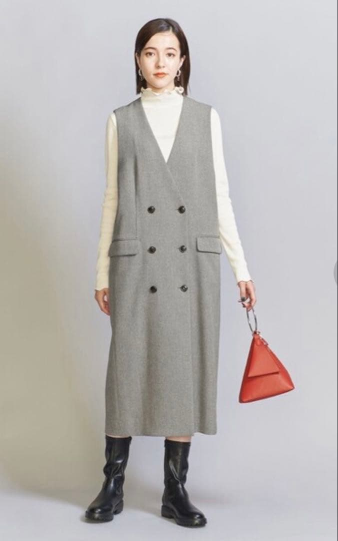 カレン様未使用⭐︎BEAUTY&YOUTH ツイル ジャンパースカート＆ジレ　ＸＳ