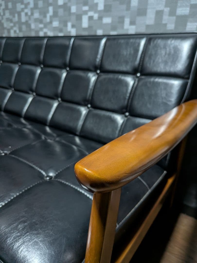 カリモク60 Kチェア 2シーター 2人用 黒 モダン