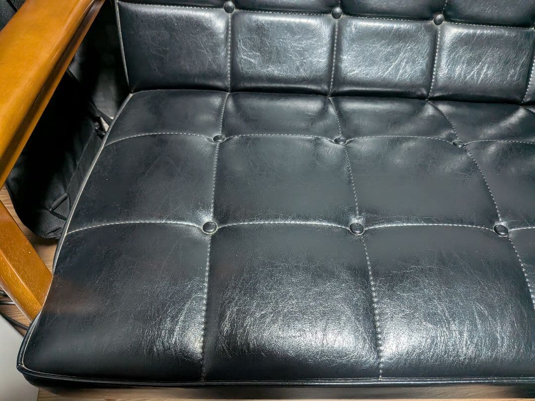 カリモク60 Kチェア 2シーター 2人用 黒 モダン