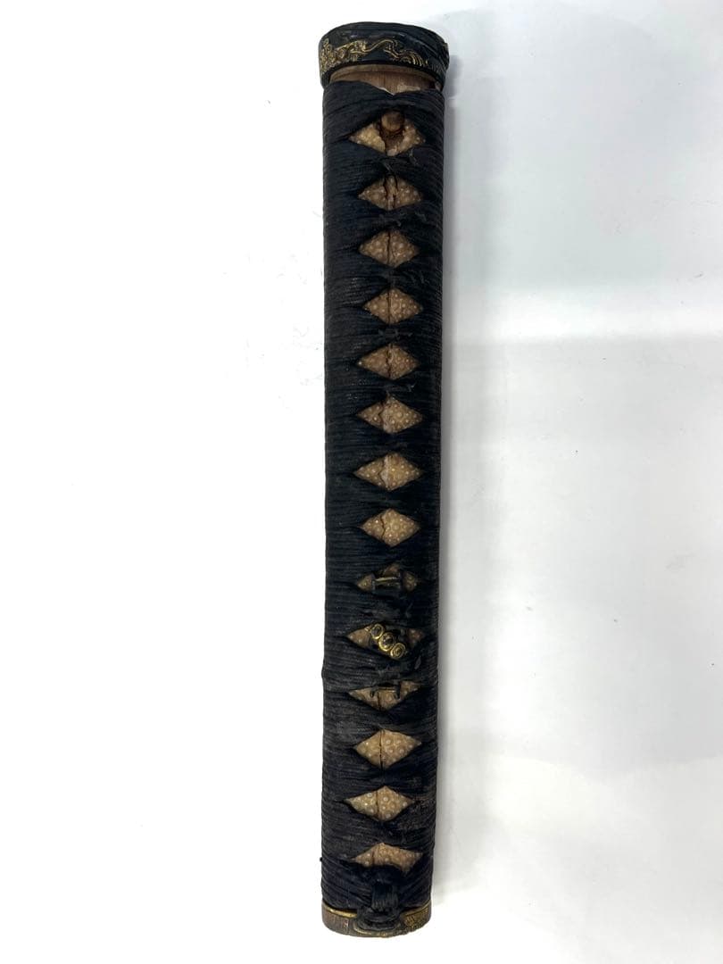 日本刀　江戸期　柄前　刀の柄 縁頭目抜付き 金属装飾　本歌時代品