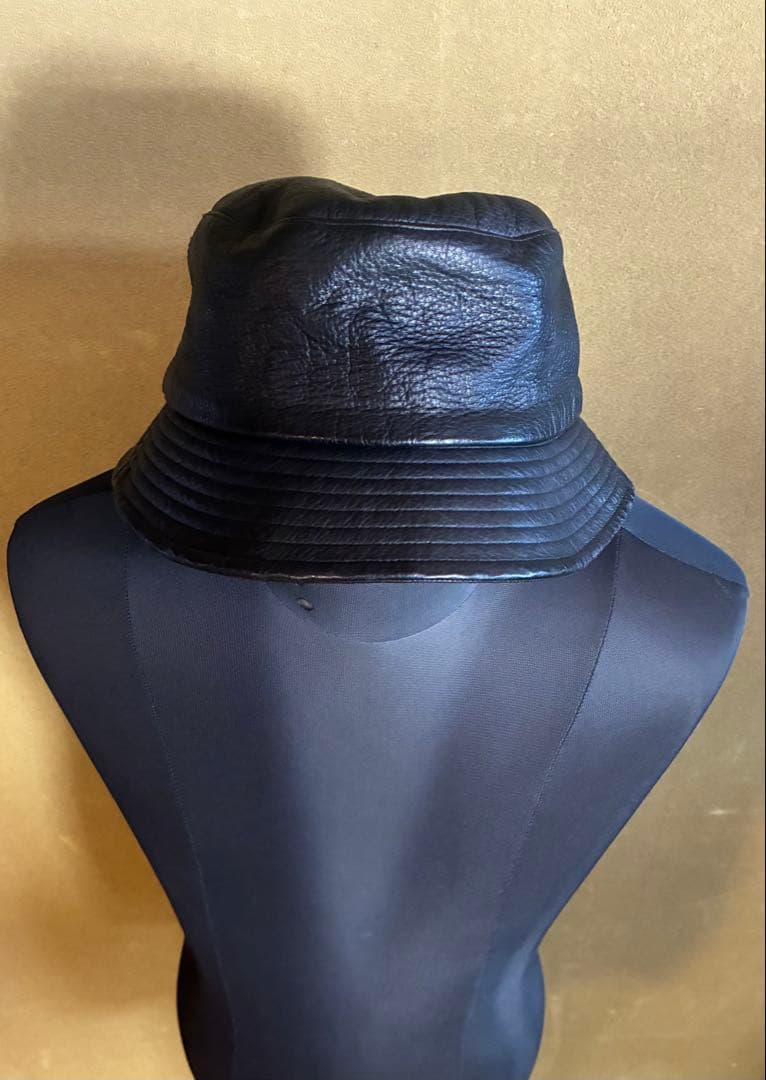 KIJIMA TAKAYUKI 黒 レザーゴートスキン バケットハットMサイズ