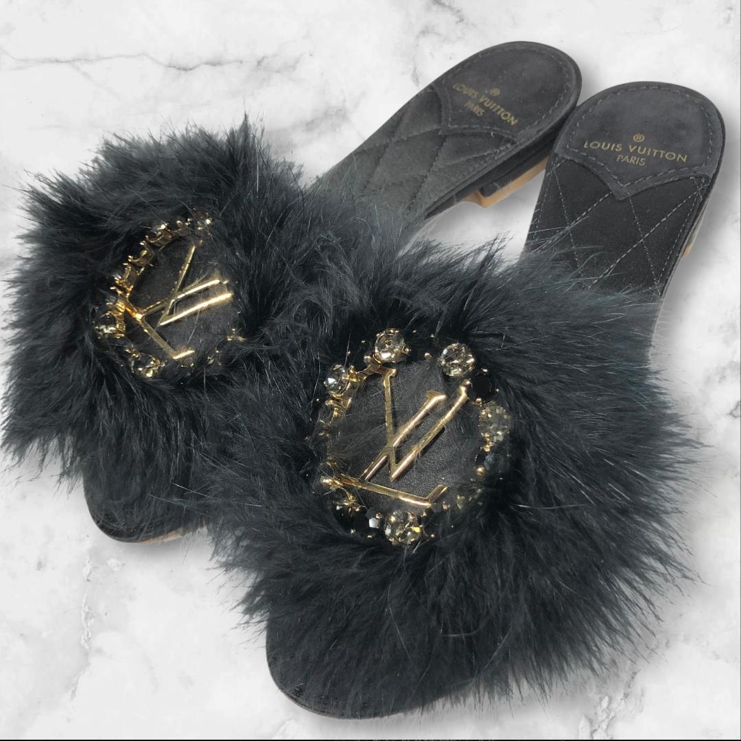 未使用品 ルイヴィトン 靴 23cm LV金具 ミュール サンダル シューズ