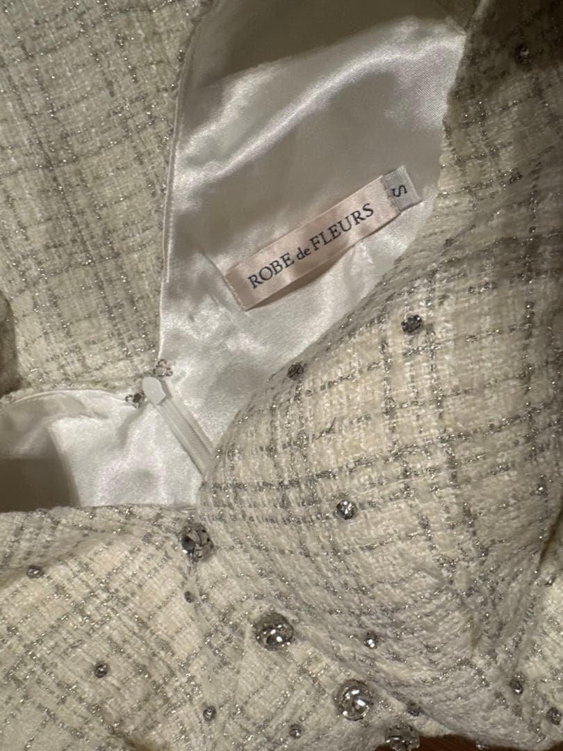 ROBE de FLEURS ウエストカットｘラメツイード　ミニキャバドレス