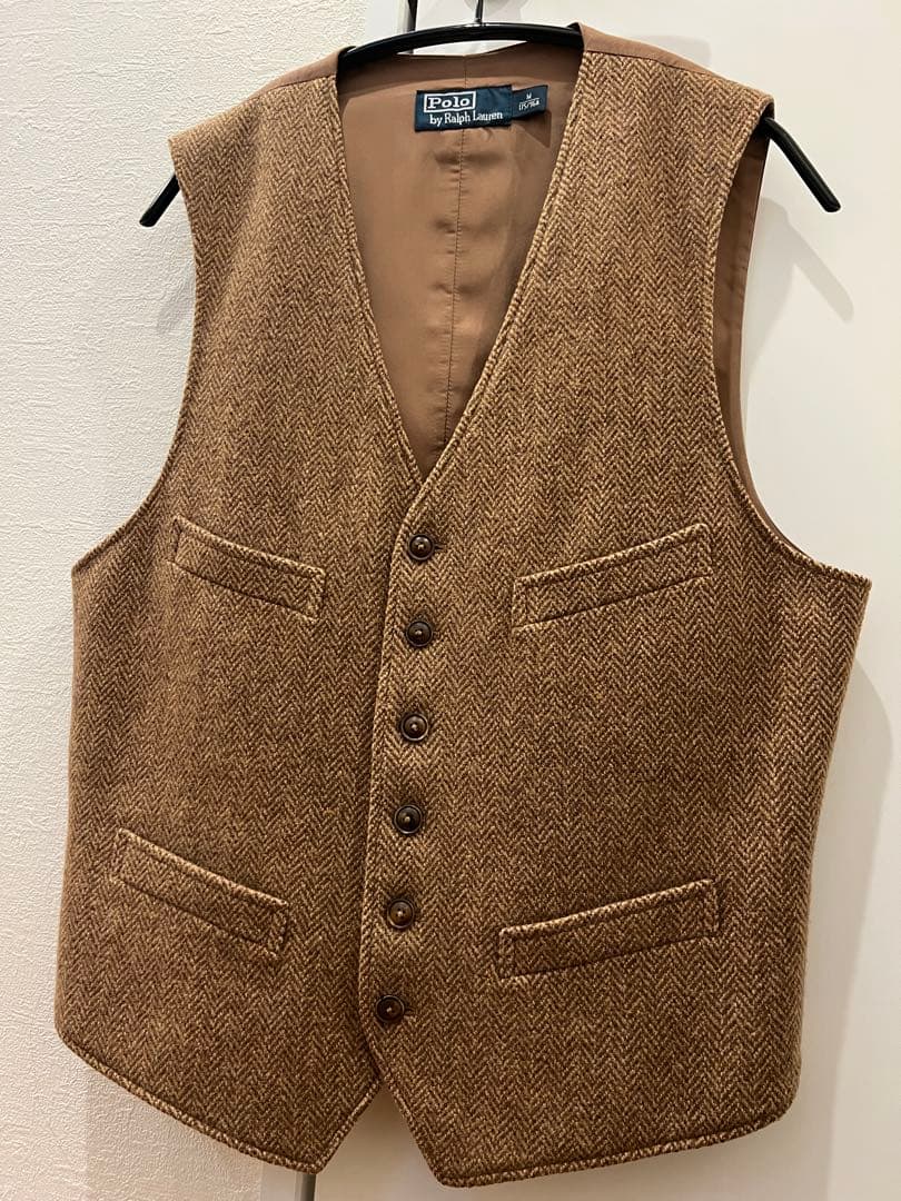《希少／サイズM》Polo by Ralph Lauren／ヘリンボーン／ベスト