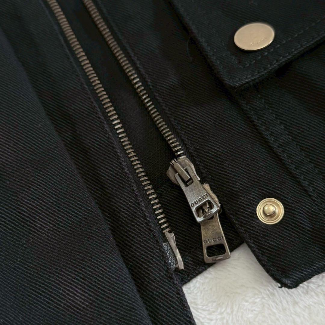 グッチ コットン デニム ジャケット 38 ブラック GUCCI