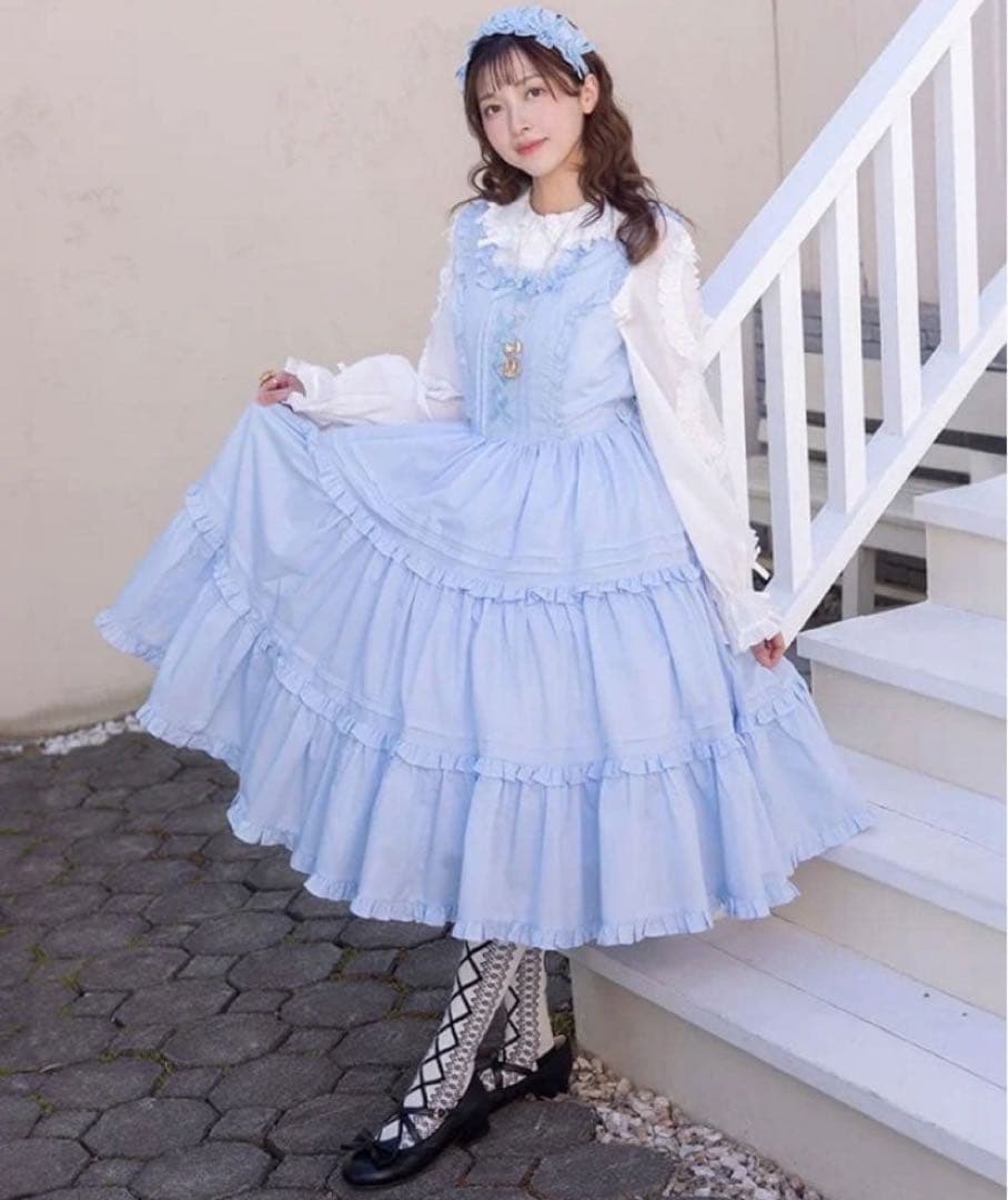 シャルミエール フリルロングワンピース