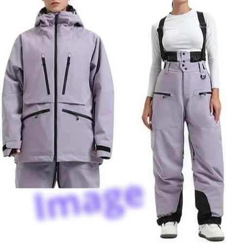 スノーボードウェア上下セット S寸　レディース　パープルグレー　スノボスキー