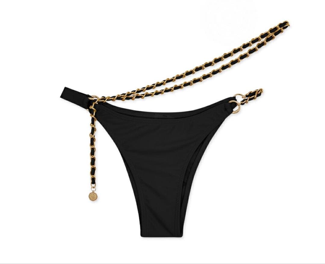 AIRSPACE 2WAYゴールドチェーンストラップビキニ ボトムス ブラック