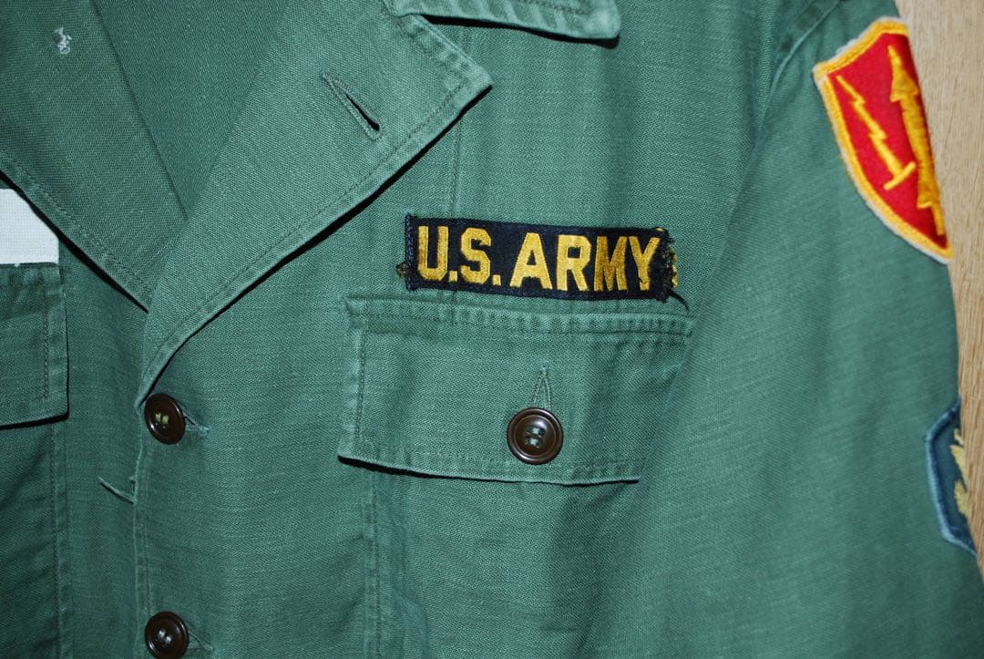 50s 米軍　OG107 1st 初期型　茶色い尿素ボタン、タグ無しスタンプ