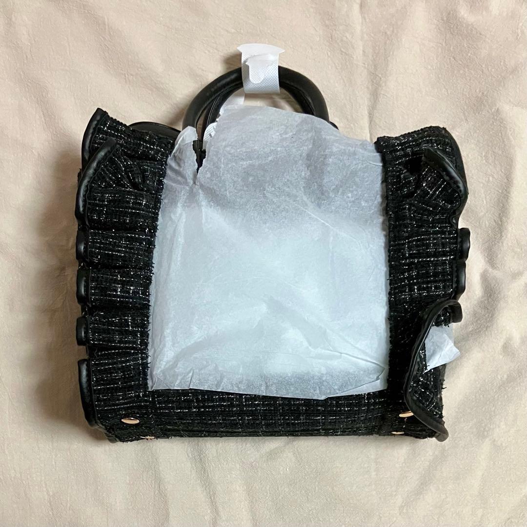 か*ぜ様 実物写真あり riridear ツイード痛バッグ 黒