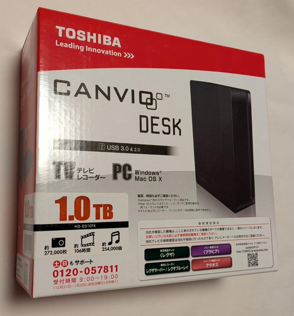TOSHIBA　外付けハードディスク　1.0TB