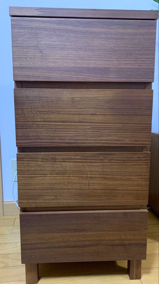 無印良品　ウォールナット材チェスト4段