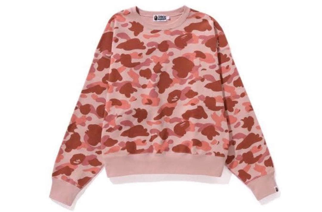 A BATHING APE 1ST CAMO CREWNECK ピンクトレーナー