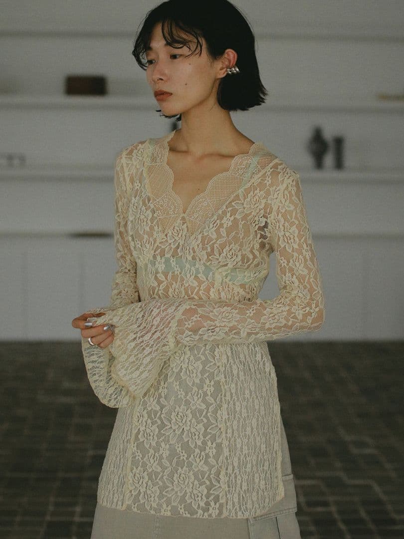 トップス Ameri VINTAGE COMBINATION LACE TOP