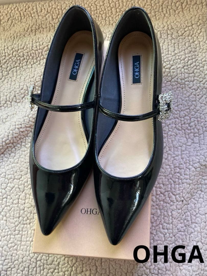 【OHGA】メリージェーンパンプス　ブラック　サイズ24.5cm