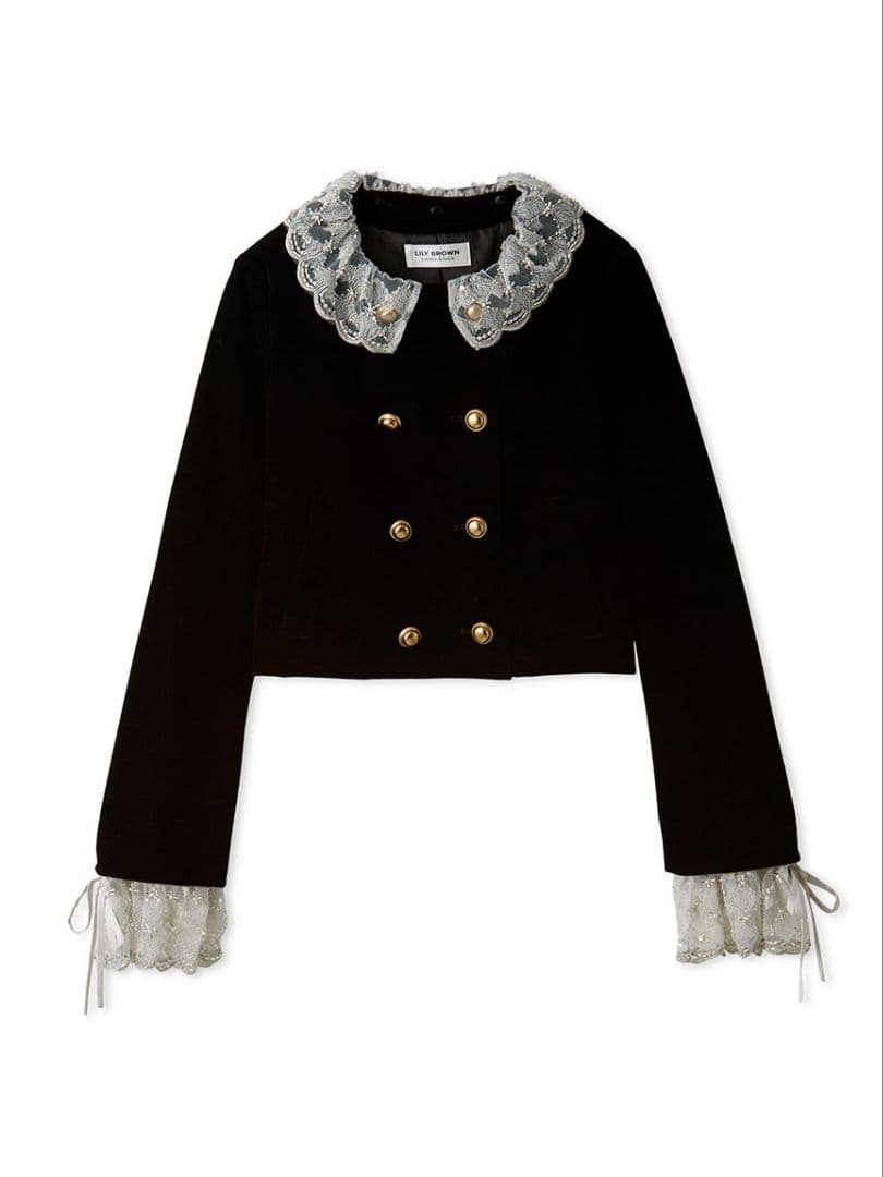 LILY BROWN（リリー ブラウン）スカラップビジューアタッチドジャケット