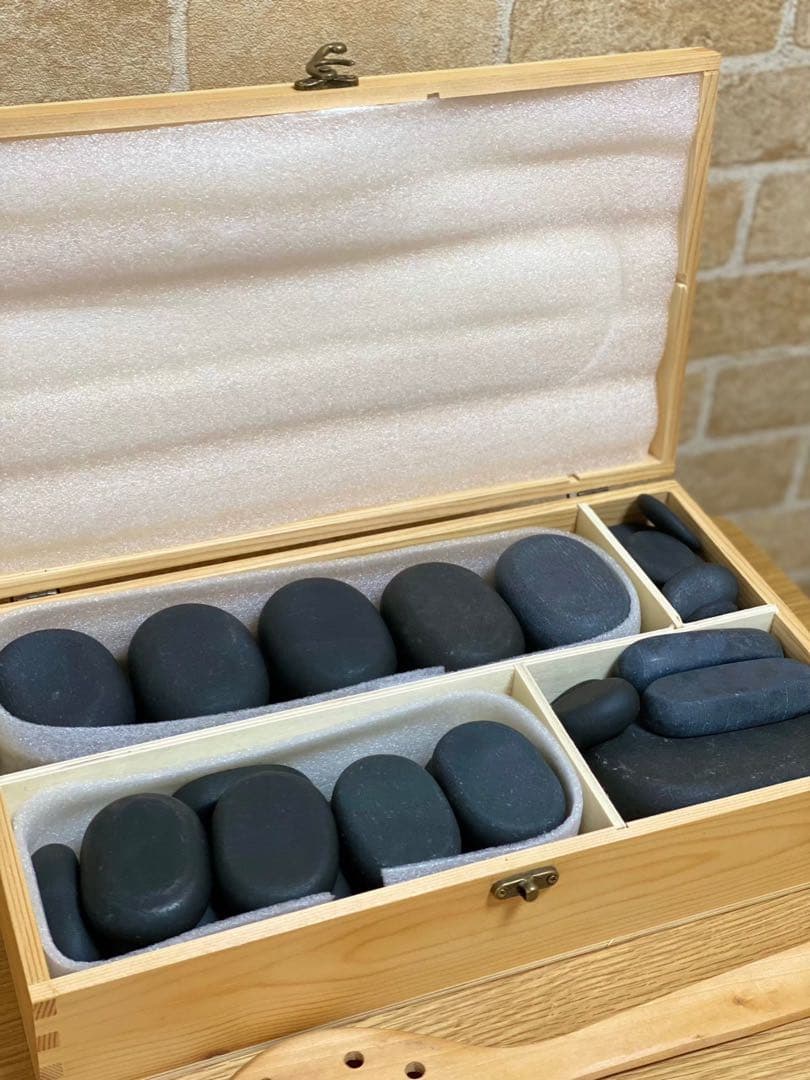 ホットストーンマッサージセット 45個　ホットストーンウォーマー