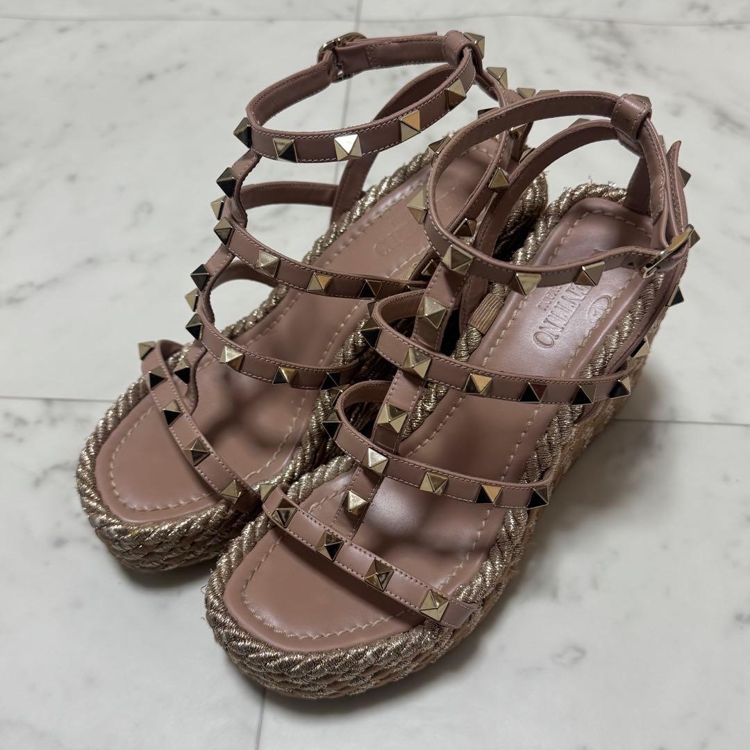 VALENTINO★ヴァレンティノ★スタッズ★ブラック★ウェッジサンダル 35