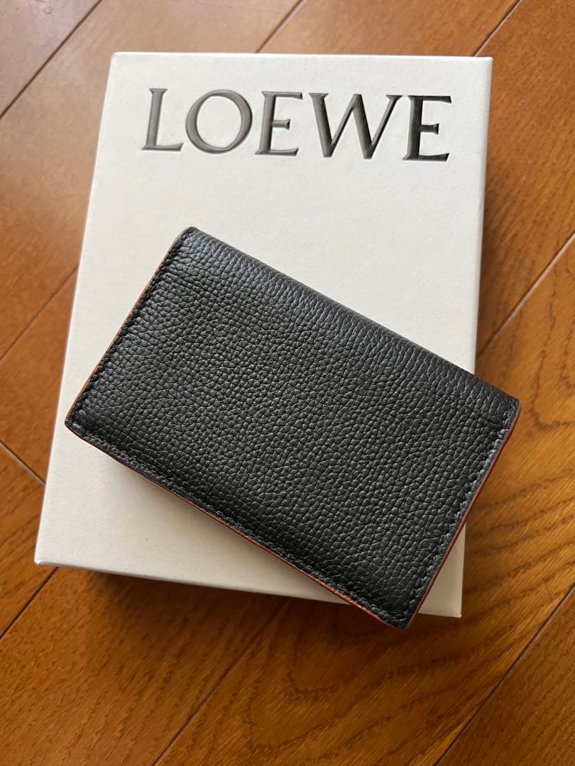 M*a様 値下げLOEWE 名刺入れ 黒 レザー