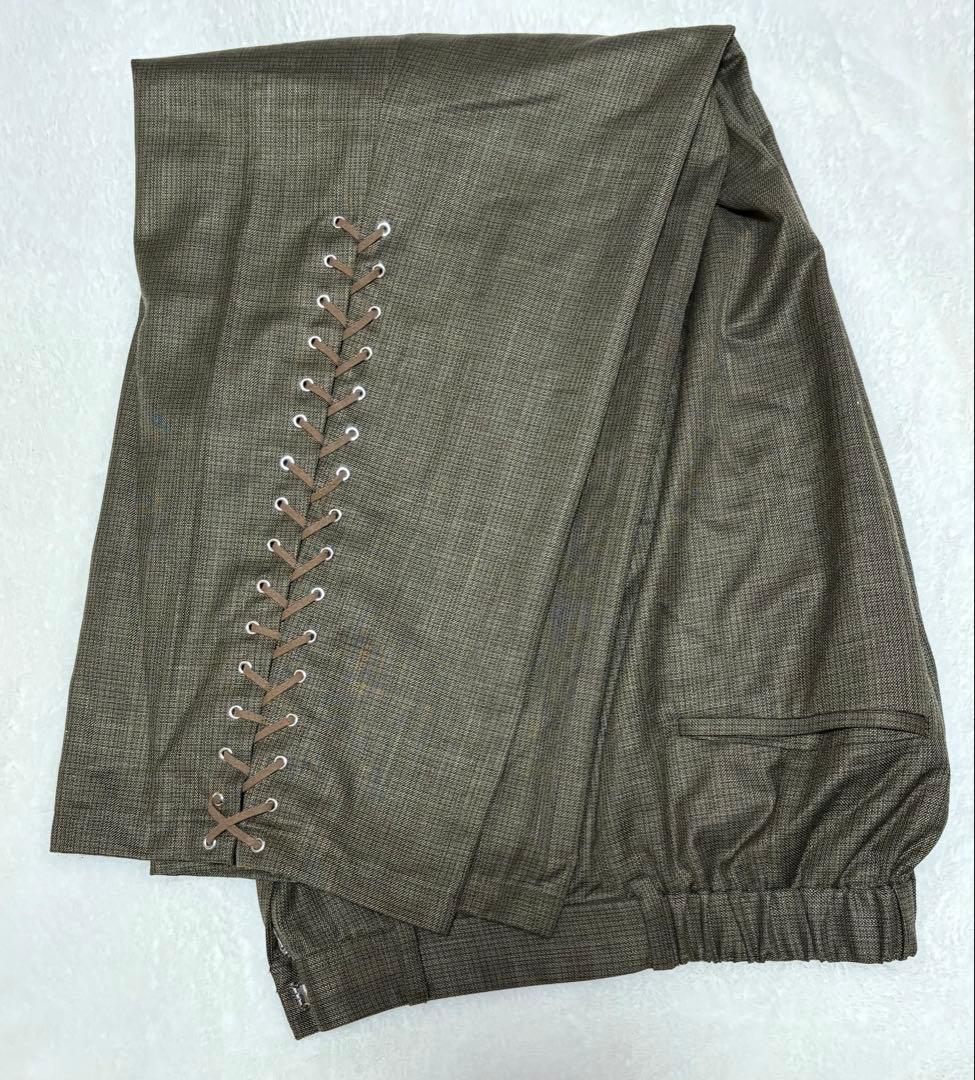 最終価格【新作タグ付き】elchele LACE UP BARREL PANTS