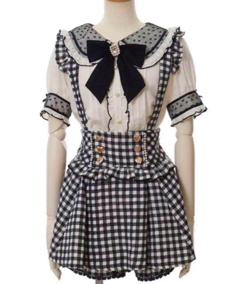 リズリサ LIZ LISA ギンガムチェックスカパン ブラック