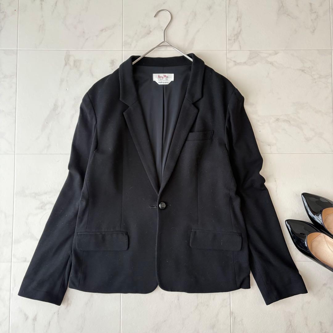 《ケイミー》定番 ストレッチ テーラードジャケット　黒 13（XL）
