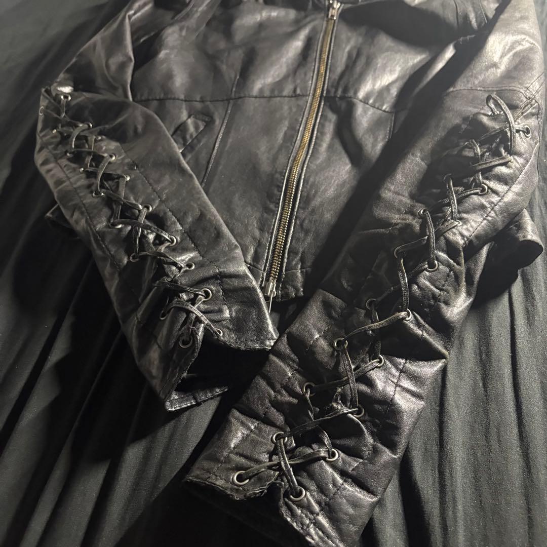 sly レースアップ 短丈 レザー ジャケット アウター 平成 お兄系 ギャル