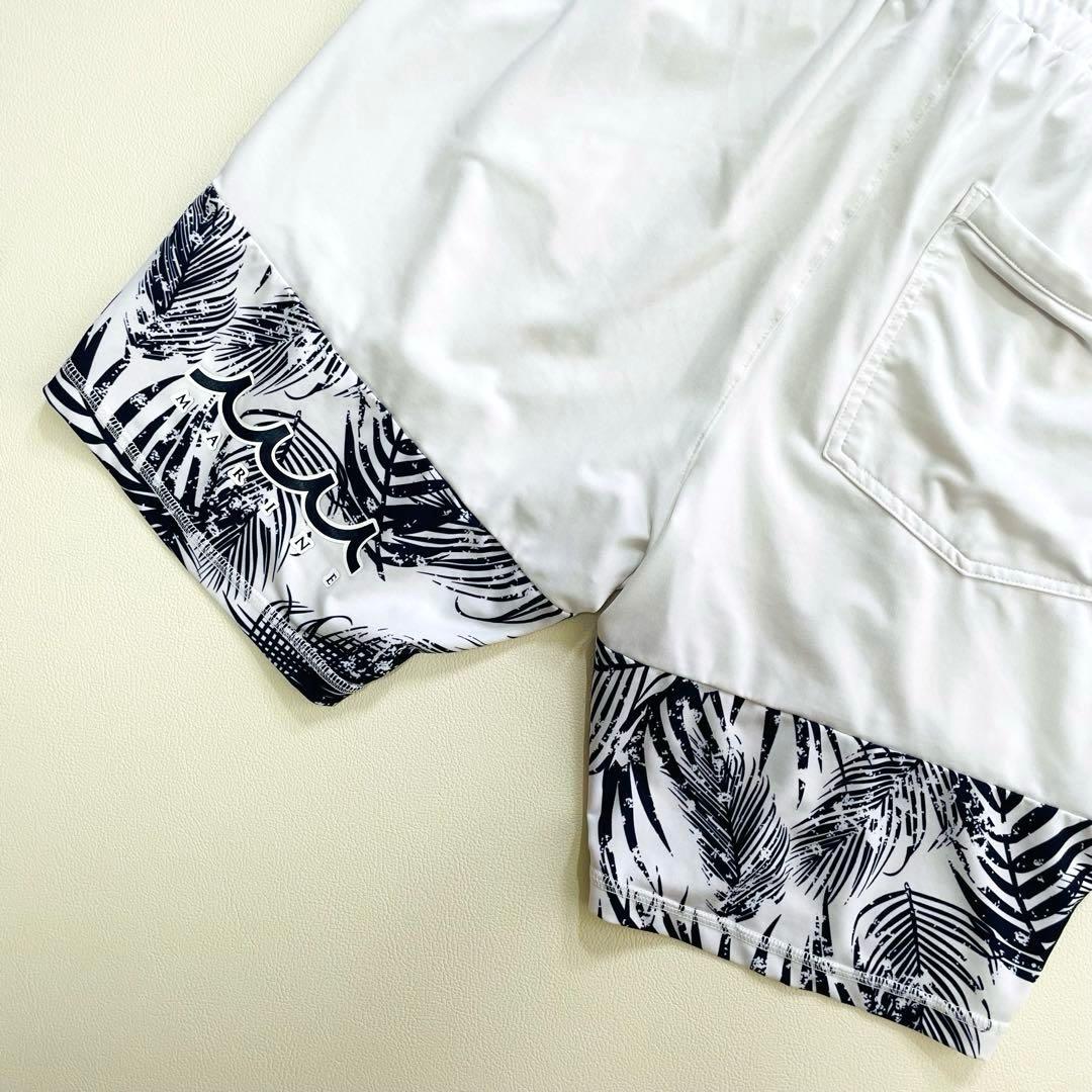 6163　6164【美品】ムータマリン　上下セット　ボタニカル　リーフ　ホワイト