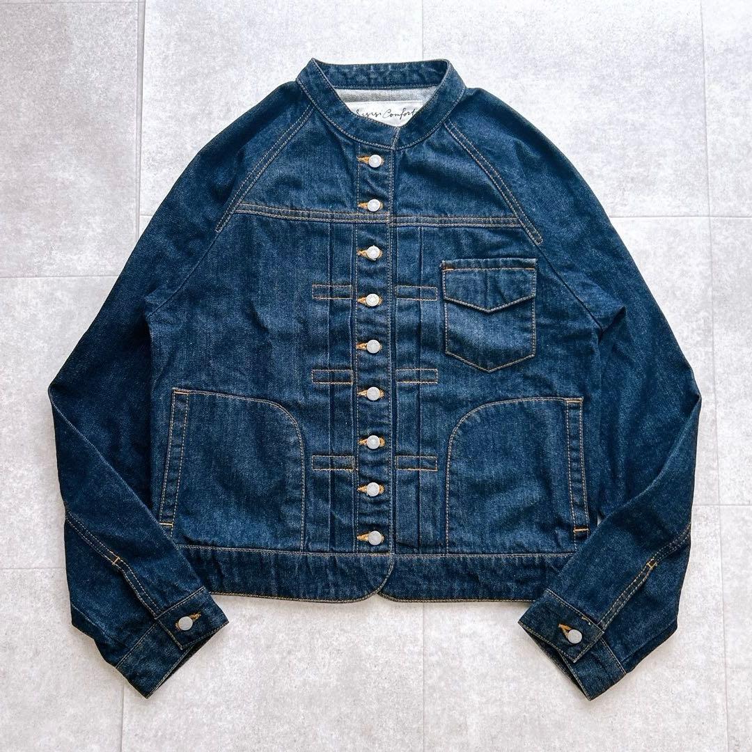 極美品✨si-si-si comfort スタンドカラー デニムジャケット 38
