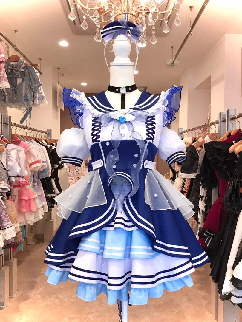 Malymoon 逃げ水あむ着用 01フリルセーラーブルー マリン