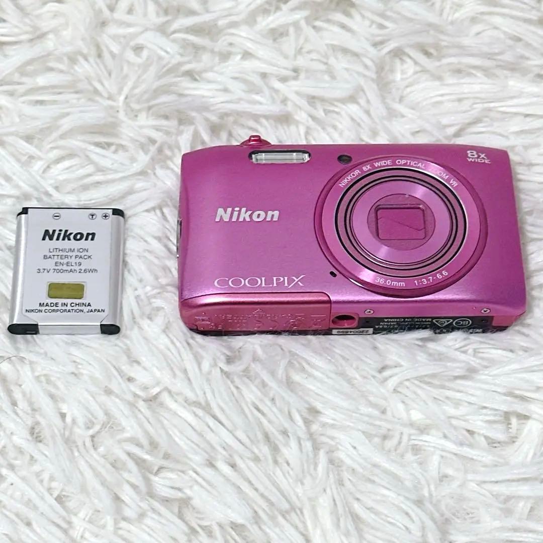【極美品】Nikon COOLPIX S3600 ピンク デジカメ バッテリー