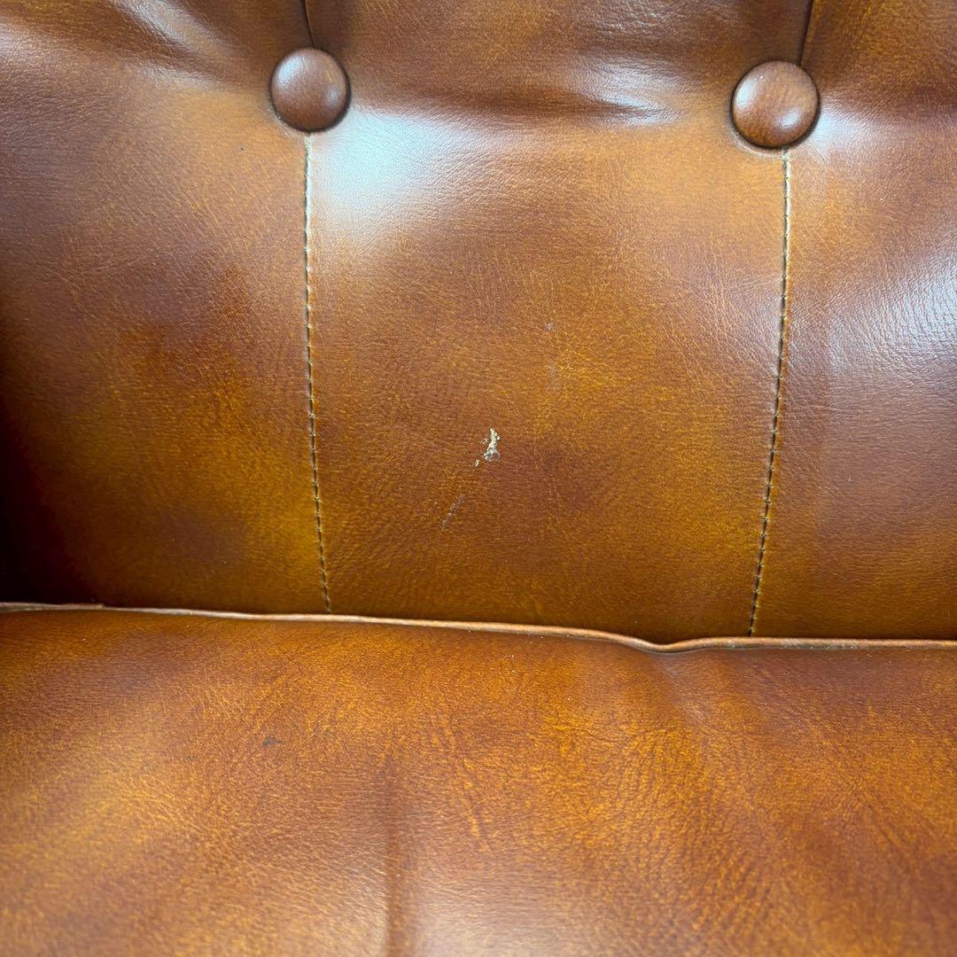 西洋アンティーク レザー 1人掛けソファ ロビーチェア 昭和レトロ 1/2
