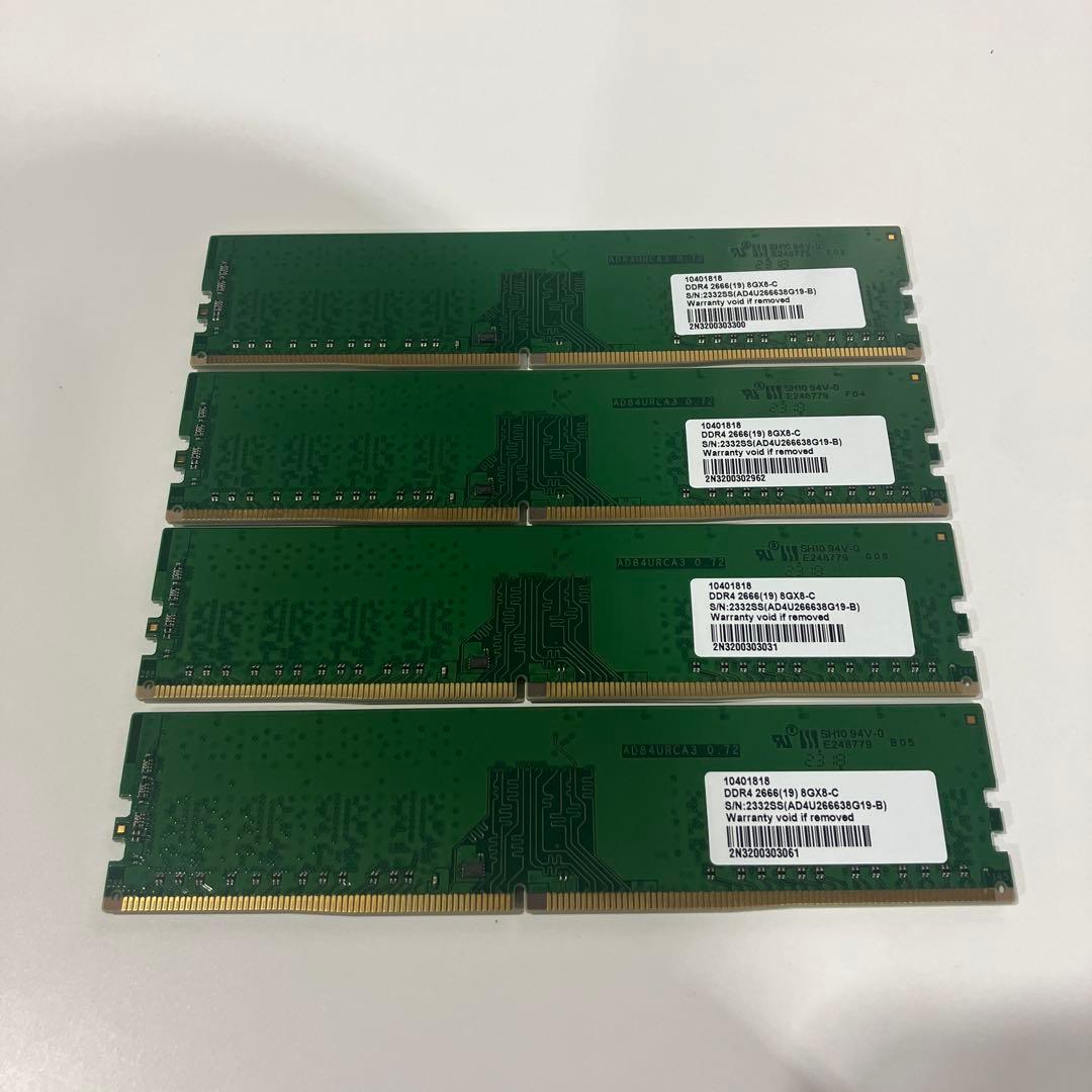ELECOM EW2666-8G/R0 DDR4メモリ 8GB×4枚 32GB